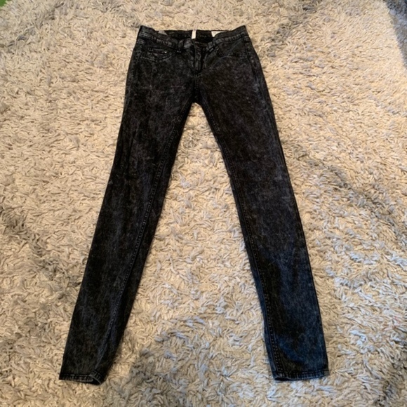 Rag & Bone black Legging Rosebowl Acid Wash Jeans - Picture 2 of 8